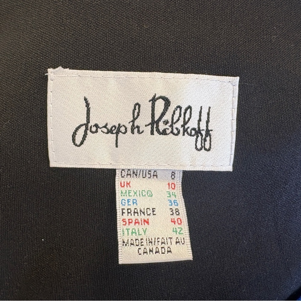 Joseph Ribkoff Dress Bodycon Royal Blue Black Knee Length Stretch Sz. 8 - Picture 8 of 8